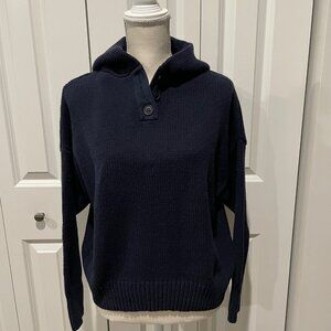 360 SWEATER NAVY WITH HOOD WITH TAGS - SMALL